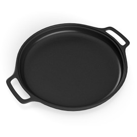ZEMBSOYA 14Inch Cast Iron Griddle, Thickened Double Ears Pizza Pan, Griddle Pan for Stove Top, Gas Grills and Outdoor Cooking, Smooth Polished Surface, Easy to Clean