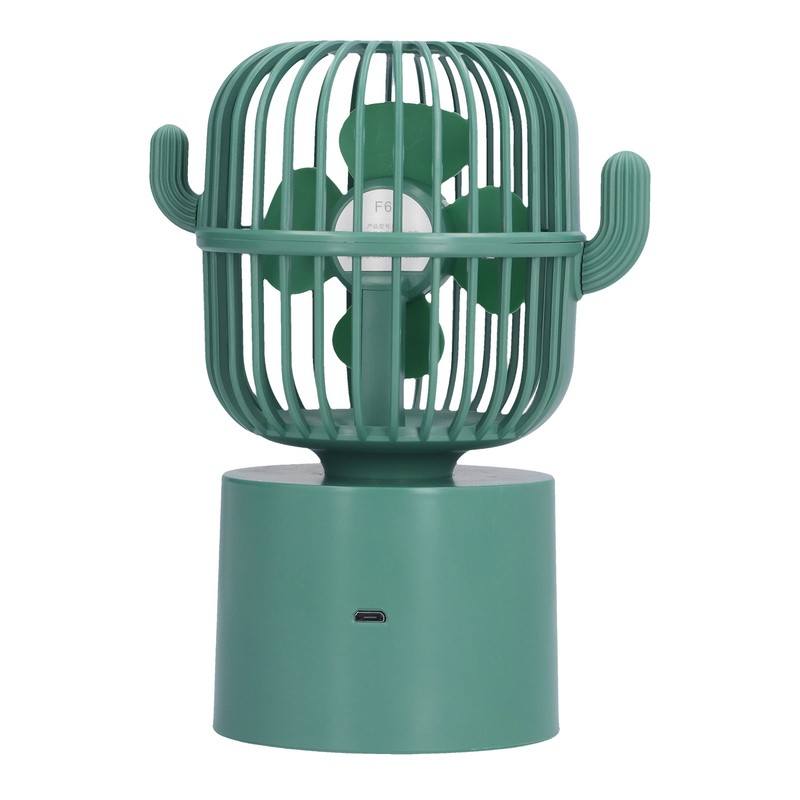 Mini Fan Cactus Shape Shaking Head Low Noise USB Charging