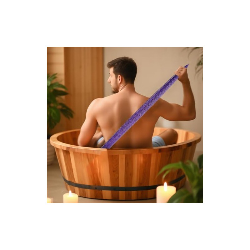 Esponja De Red frotador dorsal de tela con cordón, para