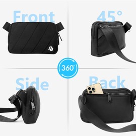 DOBALY Bauchtasche für Herren und Damen,1 Liter Gürteltasche, Sport Hüfttasche, Laufen Hüfttasche für Fitness, Wandern und Reisen, Schwarz