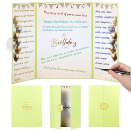 RANERVZ Birthday Guest Book Decorations, Giant Birthday Signing Card for Men Women Alternative Signature Guest Book with Number Stickers for Any Age, Anniversary Party Decorations (Green)
