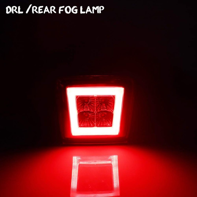 GTINTHEBOX Red Lens Led Rear Fog Brake Light Kit for