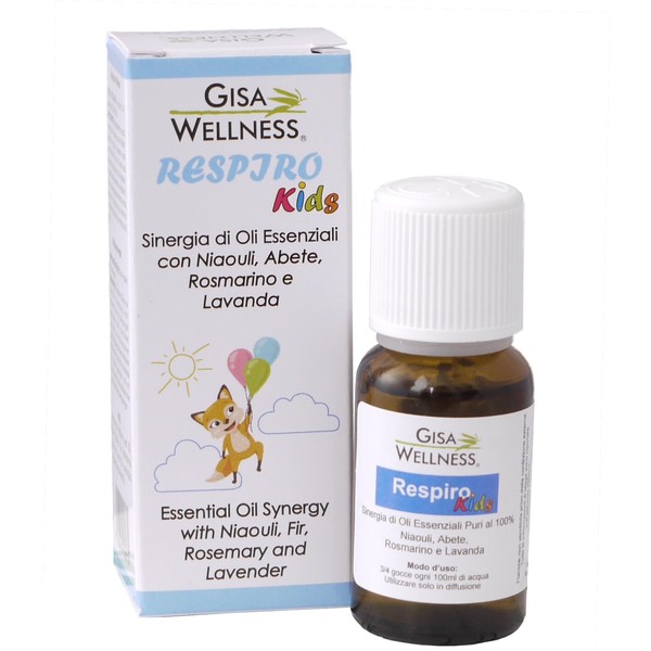 GISA WELLNESS - Breath Kids - Synergy of Balsamic Essential Oils for Children - 15 ml - Environmental Diffusion - Aromatherapy - Compatible with Gisa Wellness Polyps - Made in Italy