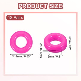 PATIKIL Round Shape Eye Glasses Ear Grips, 12 Pairs Anti-Slip Silicone Comfort Eyeglass Ear Hooks with Box for Sunglasses Sport Eyewear Ear Hooks, Rose Red