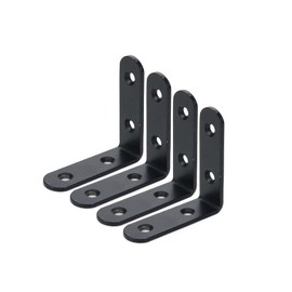 Rannb Corner Brace 2.56" x 2.56" L Brackets Black Right Angle Bracket 90 Degree Bracket -4pcs