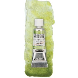 Schmincke - HORADAM® AQUARELL, Super Granulation, 14 932 001 Shire Olive, tubo de 5 ml, colores granuladores muy fuertes, mejores acuarelas súper granuladoras