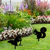 Artistic Rabbit Metal Statue 2D Rabbit Animal Figurine Stakes Outdoor