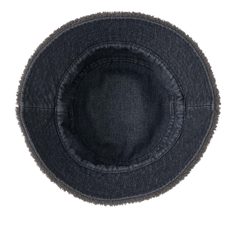 Roxy Women's Bucket Hat Denim and Boa Reversible Bucket Hat,