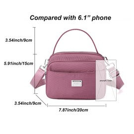 JIANLINST Women Crossbody Phone Bag Purse Mini Shoulder Bag Small Multi Pocket Crossbody Handbag Bag for Ladies Girls Pink-A