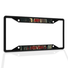 Fastasticdeals Metal Insert License Plate Frame Slayer Jesus Saves Weatherproof Car Accessories Black 4 Holes Solid Insert