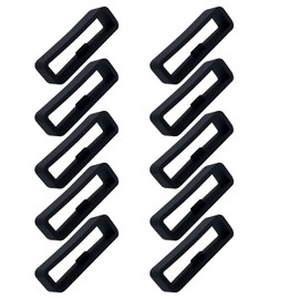 10-Pack Fastener Rings Compatible with Garmin Vivoactive 3/Forerunner 645 245/Venu/Vivomove/Fenix 6S/Fenix 5S Band Keeper, Silicone Replacement Watch Band Loop Holder Retainer, 20mm, Black
