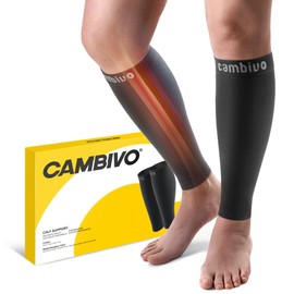 CAMBIVO Calf Compression Sleeve for Women & Men - 20-30mmHg Footless Compression Socks Support for Shin Splint Relief, Leg Cramps, Varicose Vein, Leg Sleeve for Running, Travel, Nursing