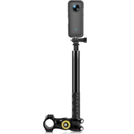 Kalofaye Motorcycle Bicycle Selfie Stick, Third Person Perspective Handlebar Mount Camera Bracket for Ride Tracking Shooting for GoPro Hero 12/11/10/9/8 Insta360 X5 / X4 / X3 ONE X/ONE Action Camera