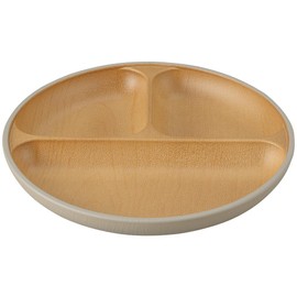 Kano Earth Color Antibacterial Lunch Plate, Small, Diameter 8.4 inches (21.3 cm), Gray 74489