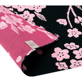 Sanyo Shoji 14-054107 Kyoto Double-sided Hospitality Furoshiki Furoshi, Medium Flower, Cherry Blossom, Charcoal, White, Approx. 19.7 inches (50 cm) Width
