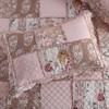 NEWLAKE Quilt Set King Size, Cotton Patchwork Pink Floral Quilt