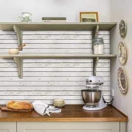 Commomy 10 Pcs Faux Wood 3D Wall Panels Peel and Stick -11.8"x11.8" Ultralight Thin PVC 3D Faux Wood Panels for Walls Shiplap Planks for Kitchen, Living Room,RV, Interior Wall Decor