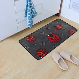 (Ladybug) - Kitchen Rugs Ladybug Rain Design Non-Slip Soft Kitchen Mats Bath Rug Runner Doormats Carpet for Home Decor, 100cm X 50cm