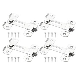PATIKIL Barn Door Latches, 4 Pack 3.5 x 2.8 Inch Stainless Steel Barn Gate Flip Latch Sliding Door Latch Safety Door Lock with Screws for Cabinet Closet, Silver