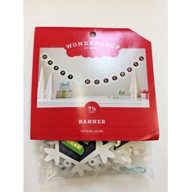 Wondershop 1 Happy Holidays Garland Banner 7ft. snowflake Christmas decor photo props