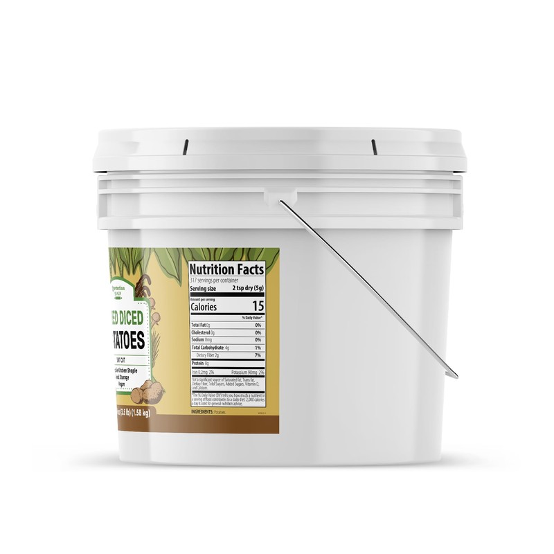 Unpretentious Dried Diced Potatoes, 1 Gallon, Soups, Stews, Food Storage