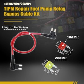 SecosAutoparts TIPM Repair Fuel Pump Relay Bypass Cable Kit CBWPR091AA Fit for Dodge Ram 1500 2500 3500 Fit for VW Fit for Chrysler Jeep Wrangler 2008-2016 Fuse Holder Fuse Adapter 14AWG Wire/20AMPs