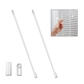 12 Inch Window Blind Tilt Rod, Vertical Blind Wand Control, Blind Tilt Rod Replacement with Hook and Handle, Blinds Replacement Rod Clear, Blind Opener Stick Parts (Pack of 2)