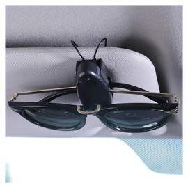 Kewucn 2 PCS Car Sunglasses Holders, Eyeglasses Glasses Hanger Clip for Car Sun Visor, Sunglasses Mount Ticket Card Clip, Universal Auto Visor Accessories for Different Size Eyeglasses (Black)