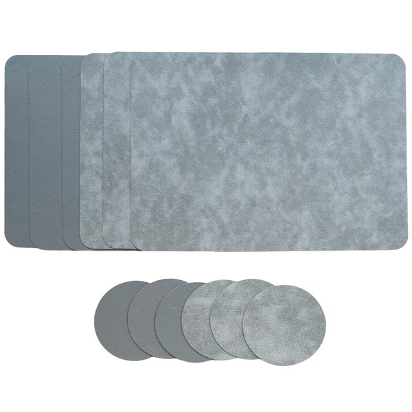 NORDICANA Washable Place Mats Wipe Clean Place Mats and Coasters,
