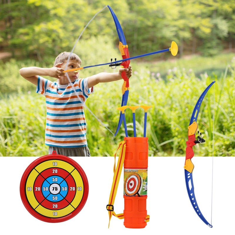 Children Toy Archery Set Plastic Bow Soft Arrows with Score