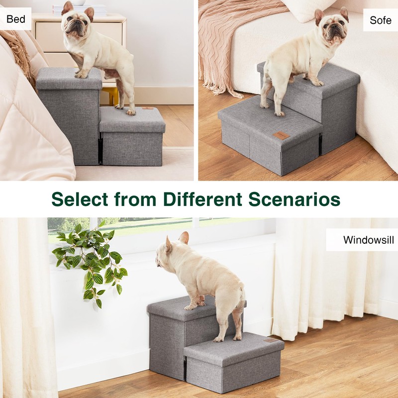 Love's cabin Dog Stairs with Storage 13" H,Foldable Pet Stairs