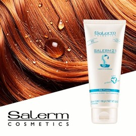 Salerm 21 Mascarilla Hidratante Para Cabello Seco y Maltratado - Crema Para El Cabello Y Crema Para Peinar Con Proteínas De Seda 200 ml - Incluye Jabón Artesanal De Regalo MariTrini Meza