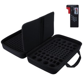 Peyyargo Battery Organizer Storage Case with Tester, Stores & Protects Exceed 259 Batteries (Batteries are Not Included)