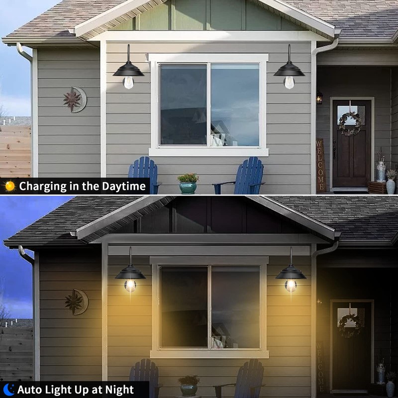 Ufelizor Solar Barn Light, Solar Wall Sconce Light Outdoor with