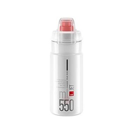 ELITE Jet Plus Water Bottle Clear Red Logo – Large Capacity Cycling Bottle with Easy Squeeze Design – Lightweight & BPA-Free – 550ml – For Road Bike, MTB & Gravel Cycling