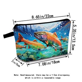 MoCaliduccious Fish Makeup Bag for Women Travel Cosmetic Organizer Bag Teacher Appreciation Gifts Small Zipper Toiletry Bag