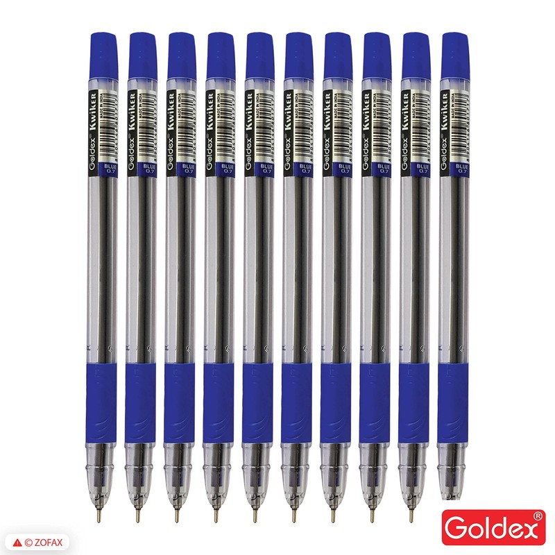 Goldex Kwiker Ball Pen BLUE 10 x 0.7mm Smooth Ballpoint