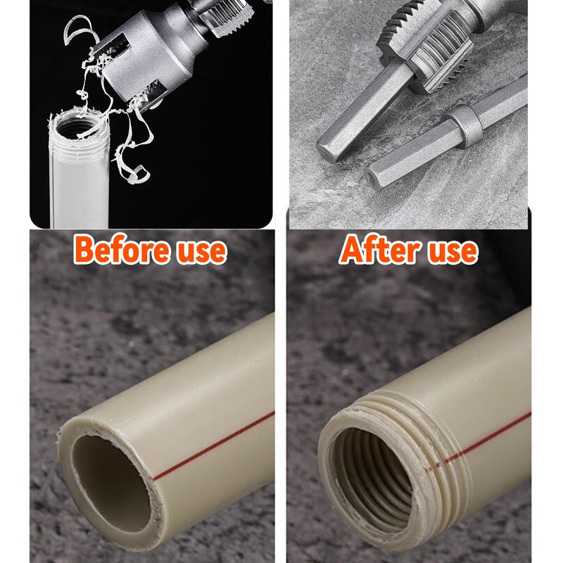 Integrated Internal & External Pipe Threading Tool, Plastic Pipe Threader