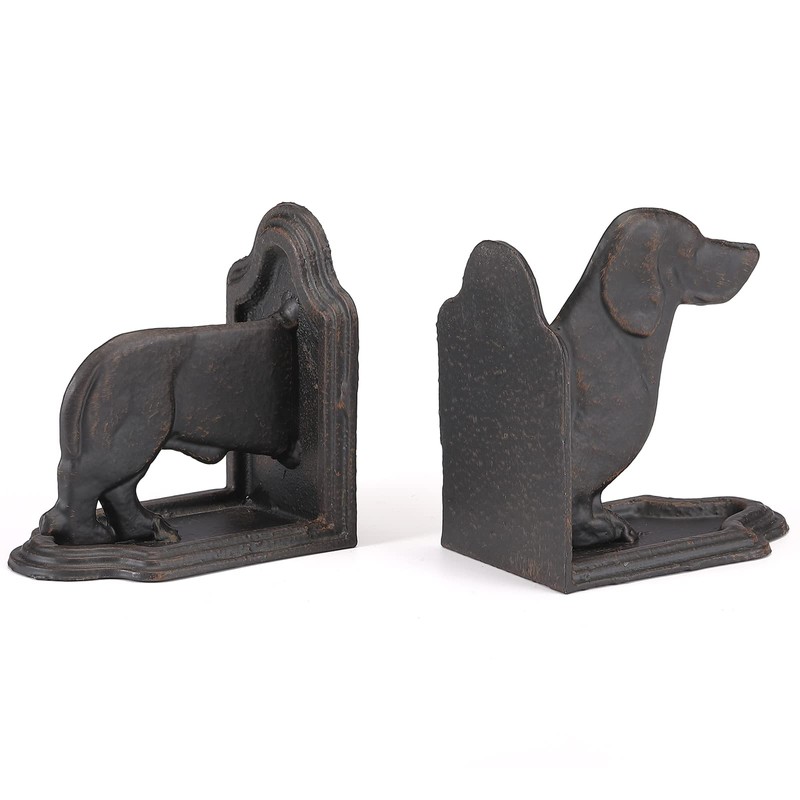 Phaxth Dachshund Dog Bookends Decorative, Wiener Dog Book Ends, Pair