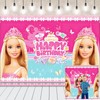 Cartoon Princess Theme Party Backdrop - Kid's Birthday Banner Photography