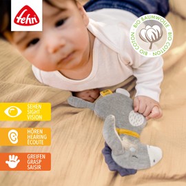 Fehn 052152 Crinkle Donkey fehnNatur - Activity Rustling Animal with Organic Cotton (Organic Control) for Gripping, Playing & Creating Sounds - Ideal Companion for Babies and Toddlers