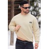 VOGSTART Men's Sherpa Lined Sweatshirt Crew Neck Fleece Pullover Cosy