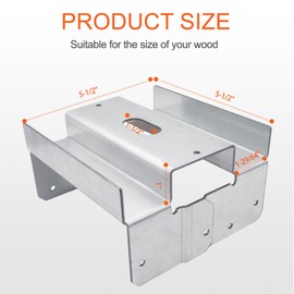 lifgarfe 10Pcs 6"x6" Post Base Anchor Concrete Deck Post Bracket Fit for Deck,Patio Or Pergola