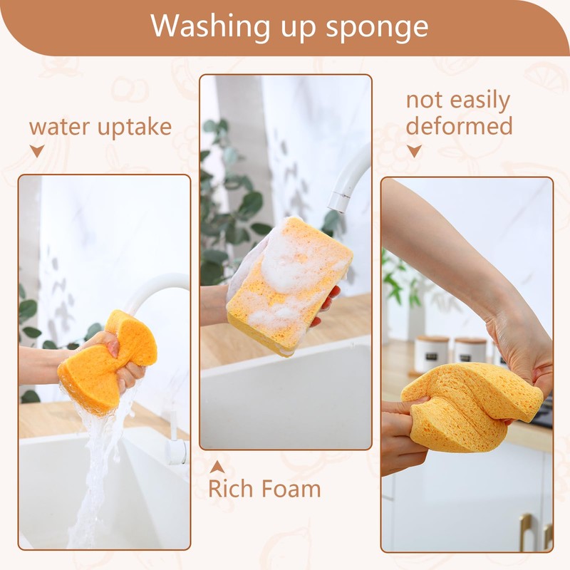Sponges Kitchen,2" Thick Heavy Scrub Sponges,Extra Large No Scratches Household