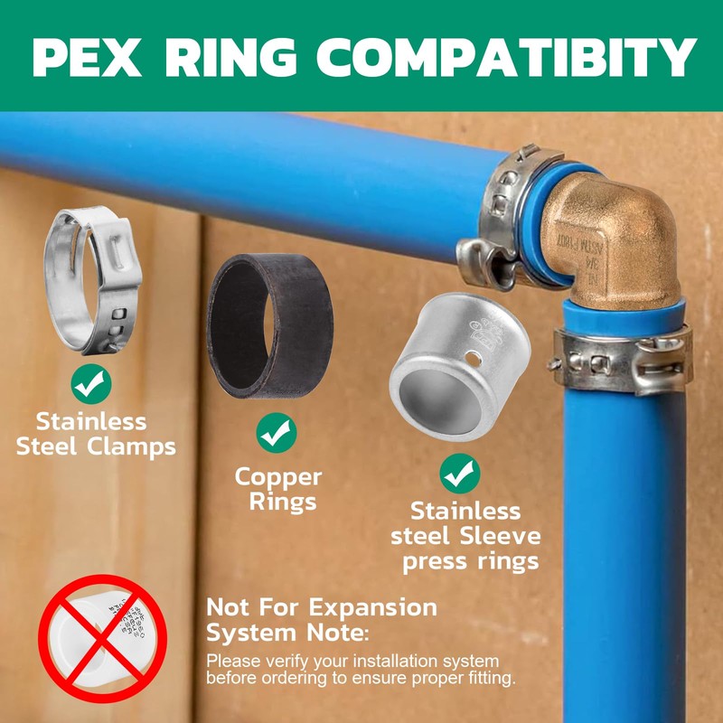 OURU PEX Fittings 1/2 Inch, 12PCS Elbow Lead-Free Brass Connectors
