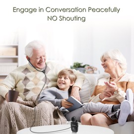 Joanbro Personal Sound Amplifier for Seniors, Voice Enhancement Devices, Pocket Sound Amplifiers for Elderly People, Adults, 50dB Gain, with Headphones & Earbud, 3 Types Mics, 3 Tone, Volume Control