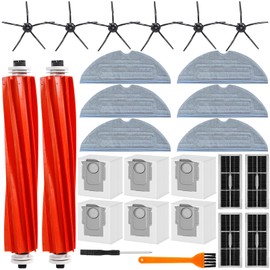 ROELLY Set of 26 replacement parts for Roborock S7 MaxV Ultra, S7 Pro Ultra: 6 dust bags, 2 main roller brushes, 6 side brushes, 4 filters, 6 mop wipes, 1 brush cleaning tool and 1 screwdriver