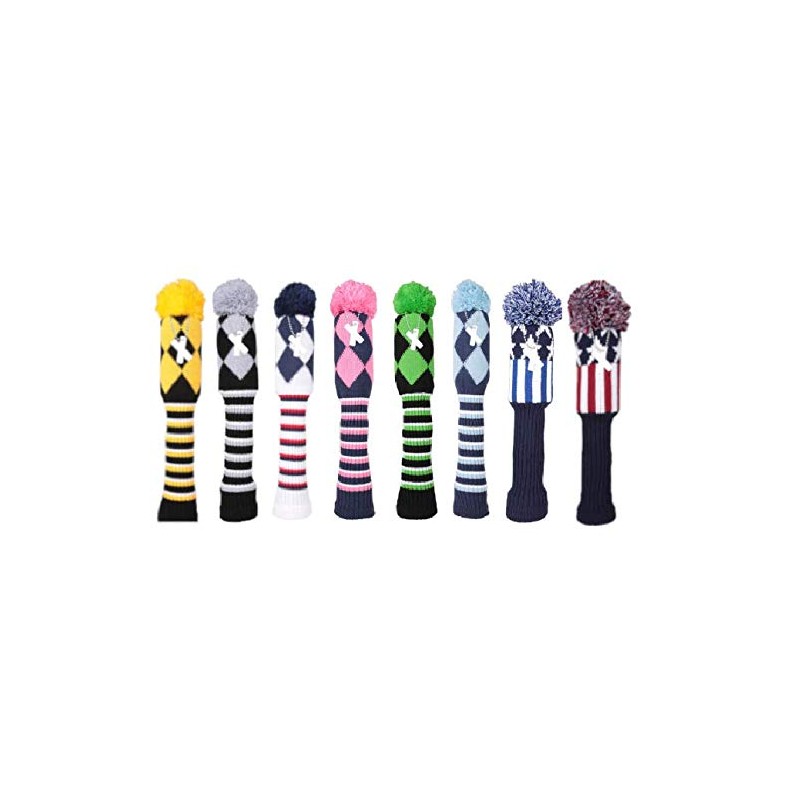 Knit Golf Cover Headcover Utility UT Cover with Pendant (Gray)