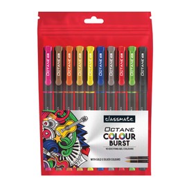 Set of 10 Classmate Octane Colour Burst Gel Pen
