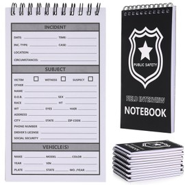 12 Pcs Public Safety Police Field Interview Notebook Report Notepad for Law Enforcement Officer Gifts Ticket Book Notebook Cop Interview Equipment Accessories, 70 Sheets/ 140 Pages(4x7 Inch)